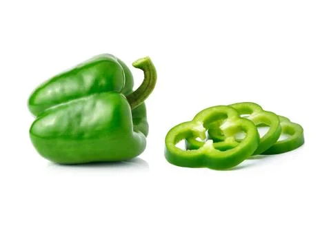 Green pepper on white background Stock Photos