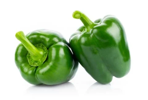 Green pepper on white background Photos