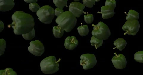 Green peppers falling Video stock 82181626