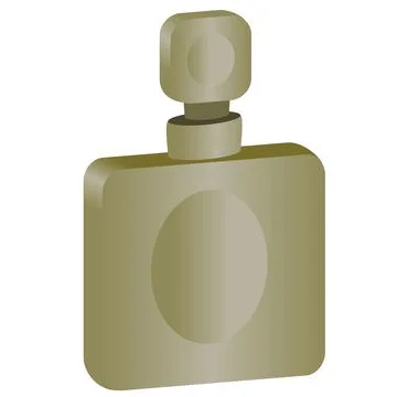 Green perfume bottle, Stock Illustration