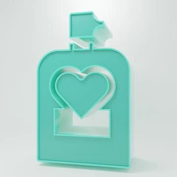 Green Perfume icon isolated on grey background. 8 March. International Happ.. Stock Illustration