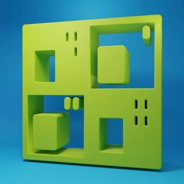 Green Periodic table of the elements icon isolated on blue background. Mini.. Stock Illustration