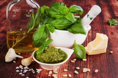 Green pesto. Stock Photos