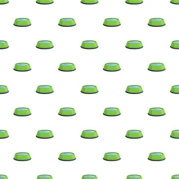 Green pet water bowl pattern seamless background Stock Illustration