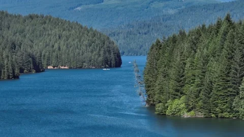 Green Peter Dam on the Middle Santiam River Oregon Drone Aerial View Stock Footage 221103626