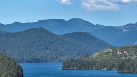 Green Peter Dam on the Middle Santiam River Oregon Drone Aerial View Stock-Footage 335344571