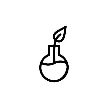 Green pharmacy flask icon. Simple line, outline vector elements of alternative 스톡 일러스트