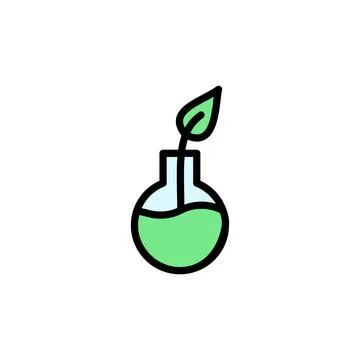 Green pharmacy flask icon. Simple color with outline vector elements of Illustrazione stock