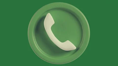 A green phone button on background and icon with white it wallpaper in the Stock Footage 335980219