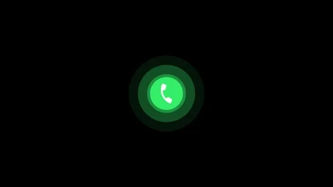 Green phone call icon pulsating on dark background animation Stock Footage 345595400