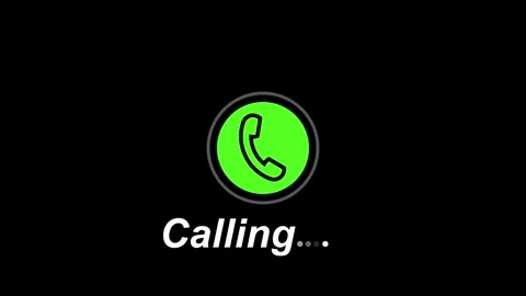 Green Phone Icon with " Calling..." Text on animated Black Background telep.. Stock Footage 337363243