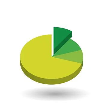 Green pie chart design element Stock Illustration