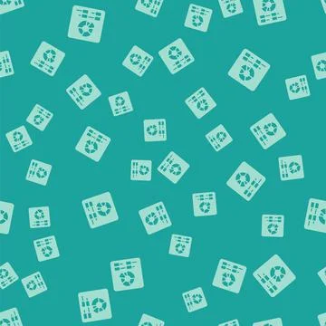 Green Pie chart infographic icon isolated seamless pattern on green background Illustrazione stock