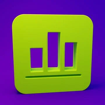 Green Pie chart infographic icon isolated on purple-blue background. Diagra.. Illustrazione stock