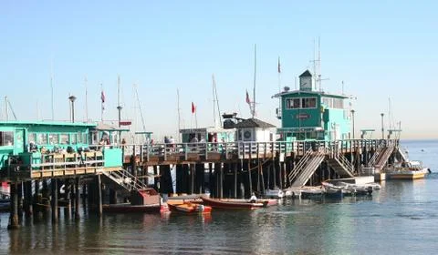 Green pier in Avalon Stock Photos