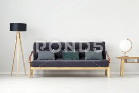 Green pillows in modern interior Stock Photos