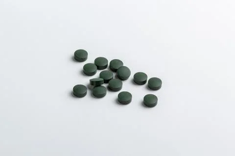 Green pills Stock Photos