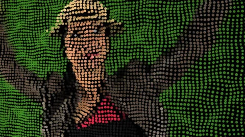 Green Pin art Stock Footage 26849439