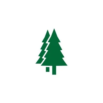 Green pine tree logo icon design template Stock Illustration