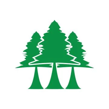 Green Pine Trees Vector Icon イラスト素材
