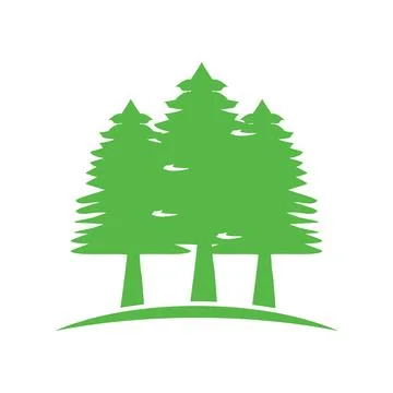 Green Pine Trees Vector Icon Stock Illustration