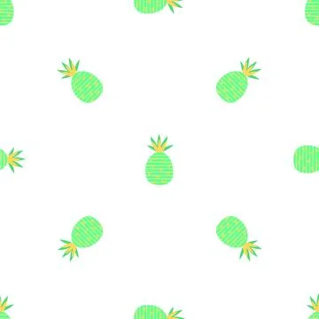 Green pineapple pattern seamless vector Stock Illustration