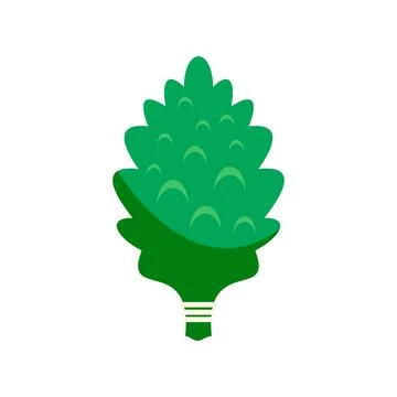 Green pinecone graphic icon representing forest nature Stockillustratie