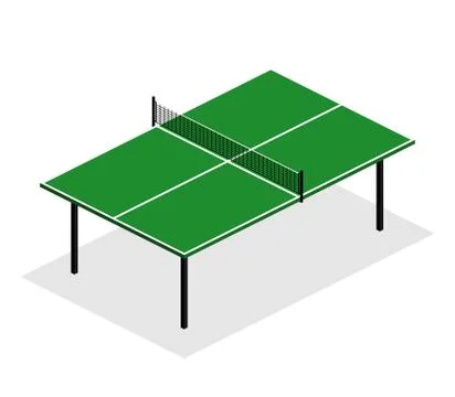 Green Ping pong table is an isometric vector illustration design Illustrazione stock