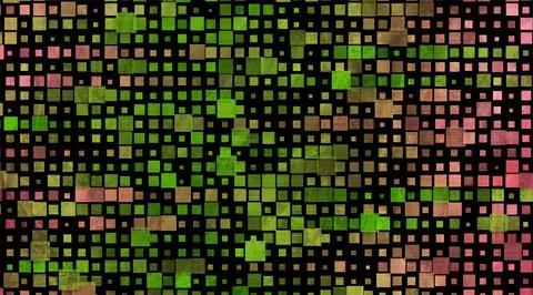 Green pink minimal mosaic squares abstract geometric grunge background Stock Illustration