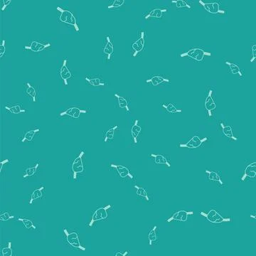 Green Pirate eye patch icon isolated seamless pattern on green background Illustrazione stock