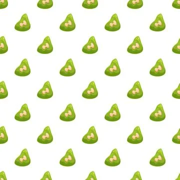 Green pistachios seamless pattern repeating cartoon food Stock Illustration