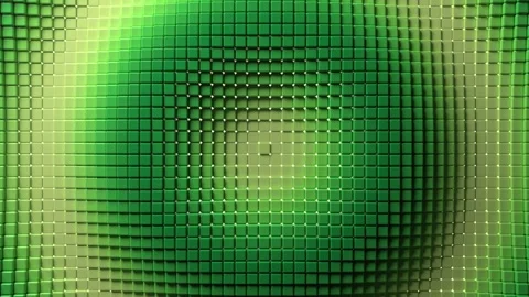 Green pixel grid radial pulse wave 3D animation Vídeo Stock 347719849