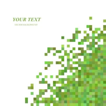 Green pixel square pattern background design Stock Illustration
