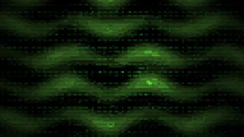 Green Pixelated Abstract Wave Motion Background with Digital Glitch Effects Stock Footage 344721755