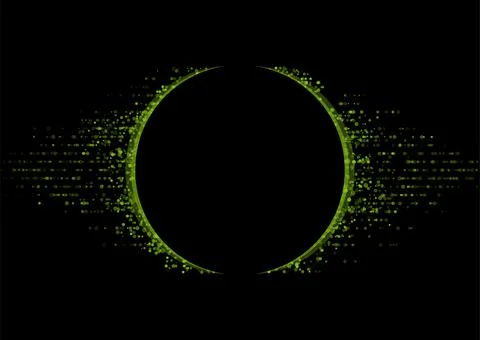 Green pixelated circle minimal abstract geometric background Stock Illustration