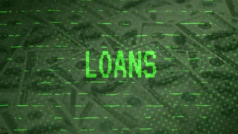 Green Pixelated Loans Text Over US Dollar Bills 動画素材 337050599