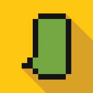 Green pixelated rubber boot casting long shadow on yellow background Illustrazione stock
