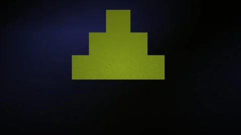 Green pixelated shape on black background. Vídeos de archivo 336702412