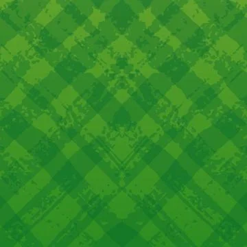 Green Plaid pattern with hand drawn brush strokes. Saint Patrick's Day pattern. Stock Illustration