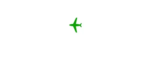 Green plane fly white Video stock 304594961