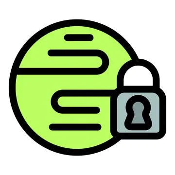 Green planet earth with closed padlock symbolizing security Stock Illustration