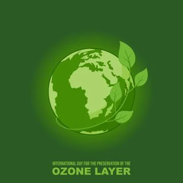 Green Planet Earth with Leaf Stock Illustration