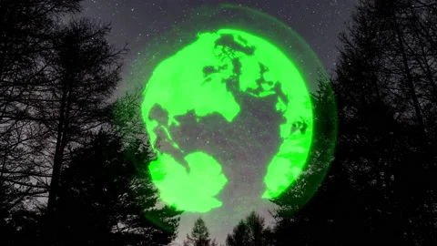 Green Planet Earth Rotating with the Mil... | Stock Video | Pond5