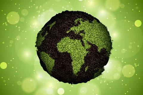 Green planet grass Stock Illustration