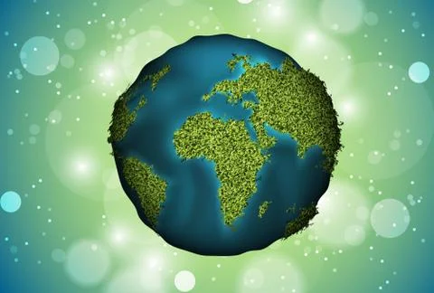 Green planet grass Stock Illustration