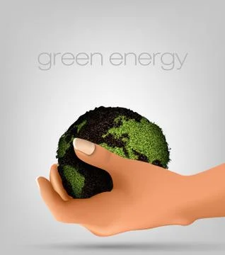 Green planet in hand Stock Illustration