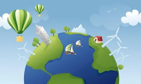 Green planet Stock Illustration