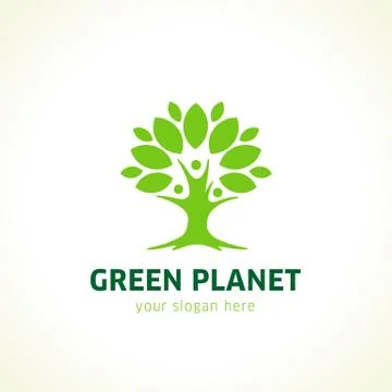 Green planet logo Stock Illustration