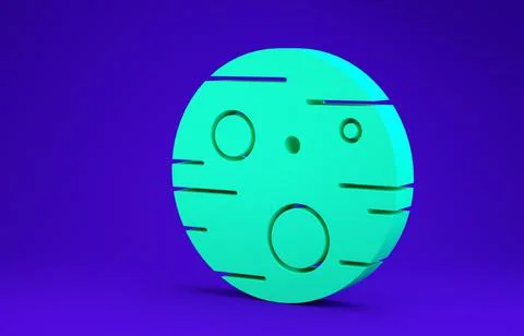 Green Planet Mars icon isolated on blue background. Minimalism concept. 3d il Stock Illustration