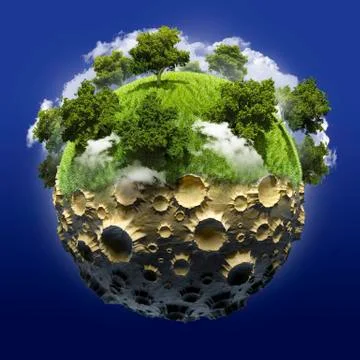 Green planet moon Stock Illustration